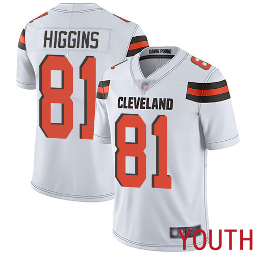 Cleveland Browns Rashard Higgins Youth White Limited Jersey #81 NFL Football Road Vapor Untouchable